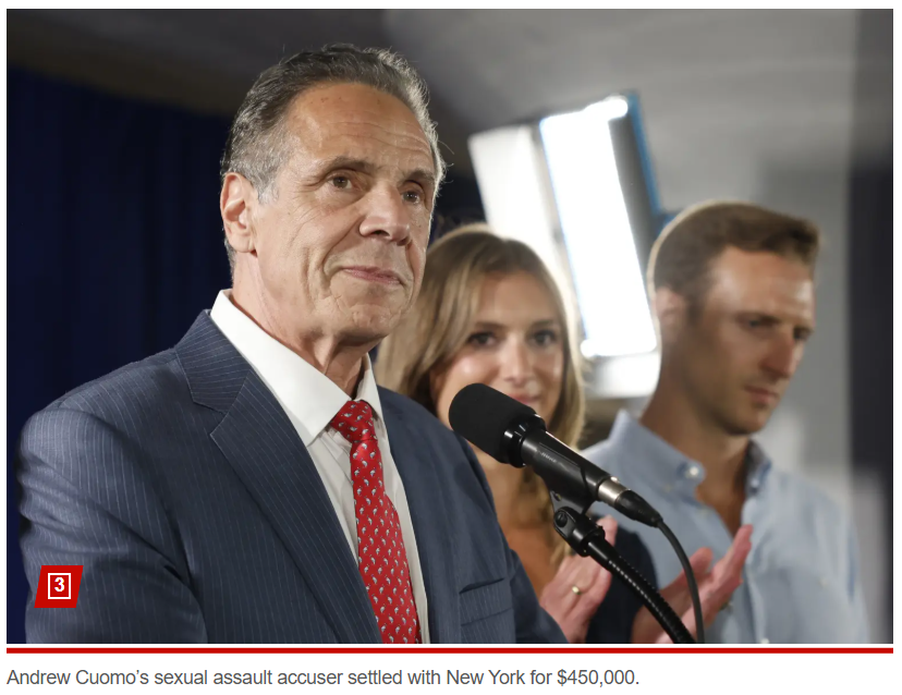 DJTNYCLUB's tweet image. 🚨NY taxpayers will foot a $450K bill to settle sexual harassment claims against Andrew Cuomo—this time from former aide Brittany Commisso. Her lawyers call it “complete vindication,” while Cuomo, now running for mayor, continues to deny all allegations. 🧾⚖️
The payout, which…