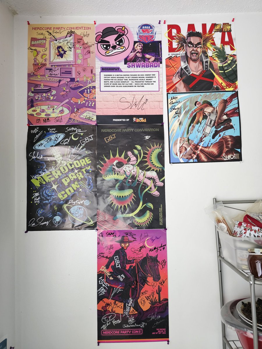 alexcrudie's tweet image. My @NerdcorePC poster, pin, and cd collections grows. Ima have to find more room for the posters next year...soon I'll have a full wall! 🤩
#NPC2025