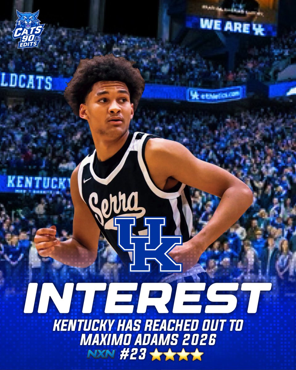 BigBlueDylan's tweet image. NEW: Kentucky Has reached out to 2026 4⭐️ SF Maximo Adams! (#23 NXN) @MaximoAdams25
played great this spring, but a really dominant recent EYBL Session!
@NikeEYB/@VegasEliteHoops
18.8ppg
10.2rpg
2.6apg
51/40/86
Coach Pope coached his brother at BYU. #BBN #KentuckyBasketball
