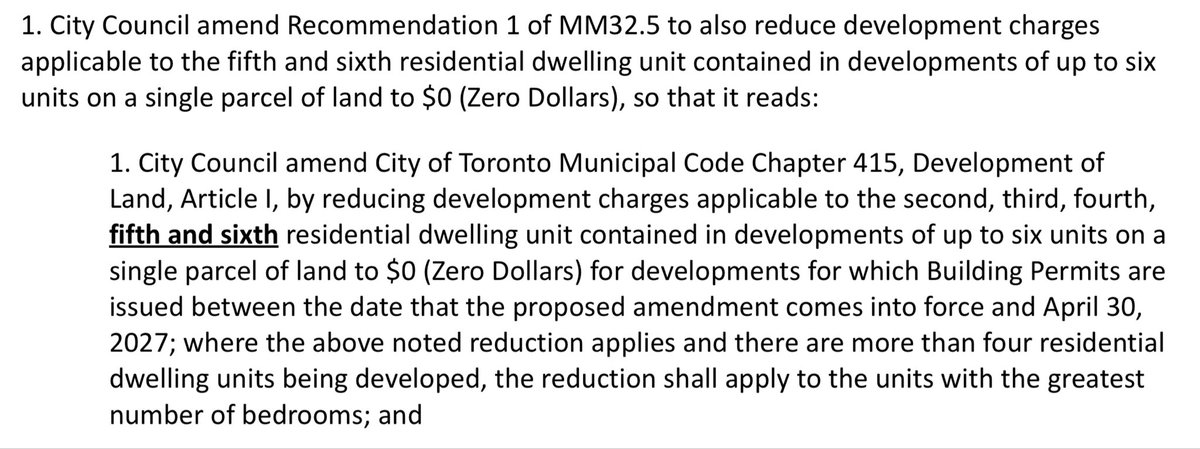 craigitect's tweet image. Olivia Chow is proposing no DCs up to 7 units on a property. This is the first thing she’s done I’m happy about, and I hope to see more.
toronto.ca/legdocs/mmis/2…