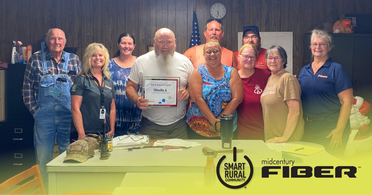 fiberfastnow's tweet image. We're proud to announce that Ellisville was recently named a @NTCAconnect #SmartRuralCommunity
This recognition highlights the town’s commitment to innovation, connectivity, and a brighter digital future for rural America. 🌐🌾 #SmartRural #EllisvilleIL #BroadbandMatters
