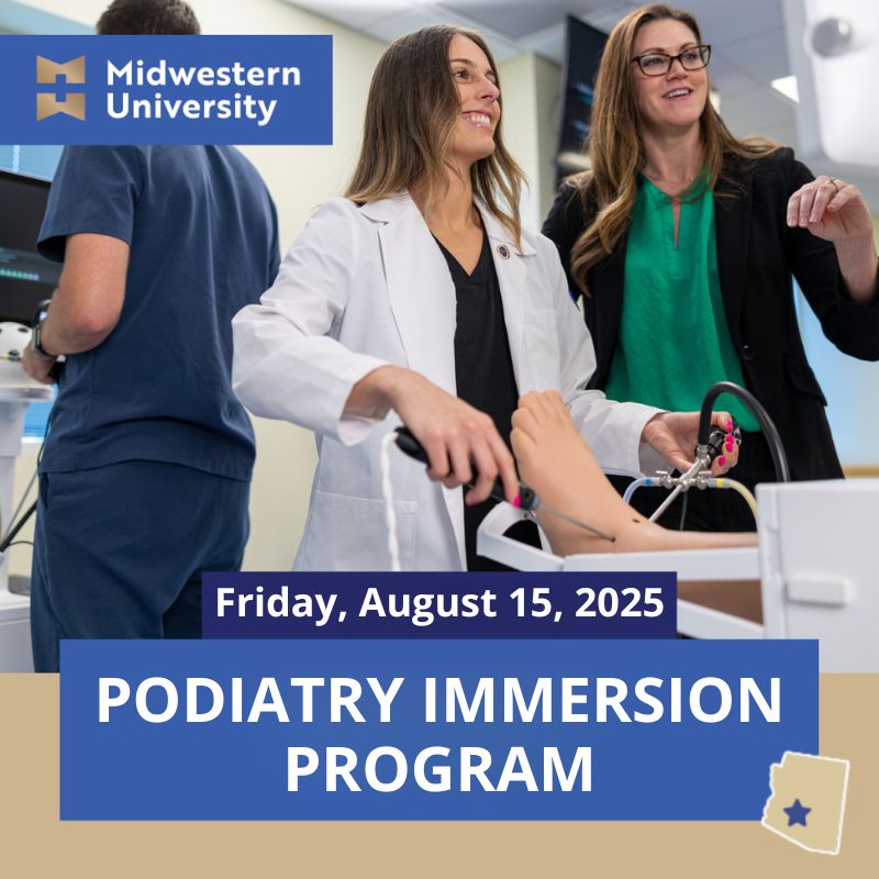 Join us for an immersive one-day training that lays the foundation for your podiatric knowledge. Your experiences will provide you with a glimpse into the life of a podiatric medical student at the Arizona College of Podiatric Medicine.
▶️ Registration: vist.ly/3yszv