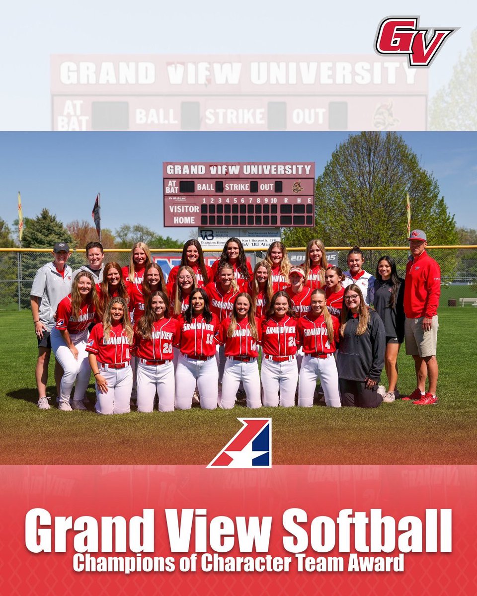 HeartSportsNews's tweet image. 🏆 Proud to announce Grand View University Softball as the Heart of America Athletic Conference’s women’s nominee for the Conference Commissioners Association Champions of Character Team Award!
Despite a tough late-season call that could have shaken their spirit, Coach Lou…