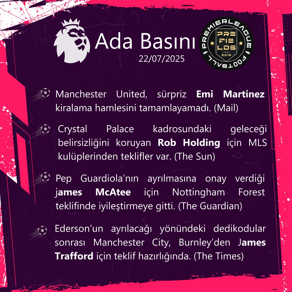 prefields's tweet photo. 📣 Yeni baskı geldi!

İngiltere'den günün öne çıkan başlıkları, kulüplerin hamleleri ve transfer gündemindeki sıcak gelişmeler için "Ada Basını" karşınızda.

#PremierLeague https://t.co/99WoJJgvaU