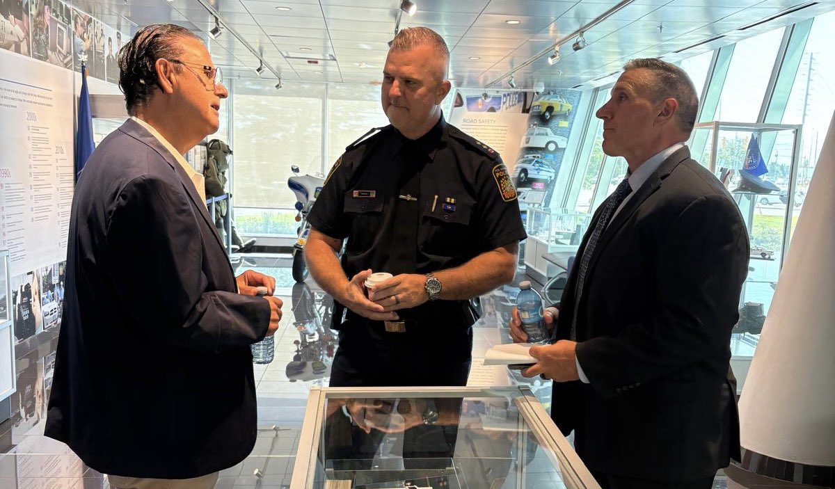 RudyCuzzetto's tweet image. Honoured to join Minister @TeamKerzner today in congratulating @DC_Milinovich, @DeputyAndrews, and the @PeelPolice on Project Night Train, which successfully shut down criminal networks responsible for brutal home invasions and robberies, in Mississauga and across the GTA.