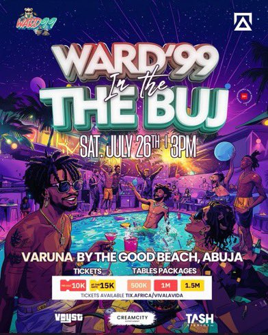 callmeMEJE's tweet image. VARUNA BY THE BEACH, MABUSHI, ABUJA. 📍
The breeze. The bodies.
This SATURDAY, Abuja go hot. E GO LOUD!!!
Ward’99. Let’s make outside fun and beautiful.
Get your ticket here: tix.africa/discover/vival…
@chief_ojiji