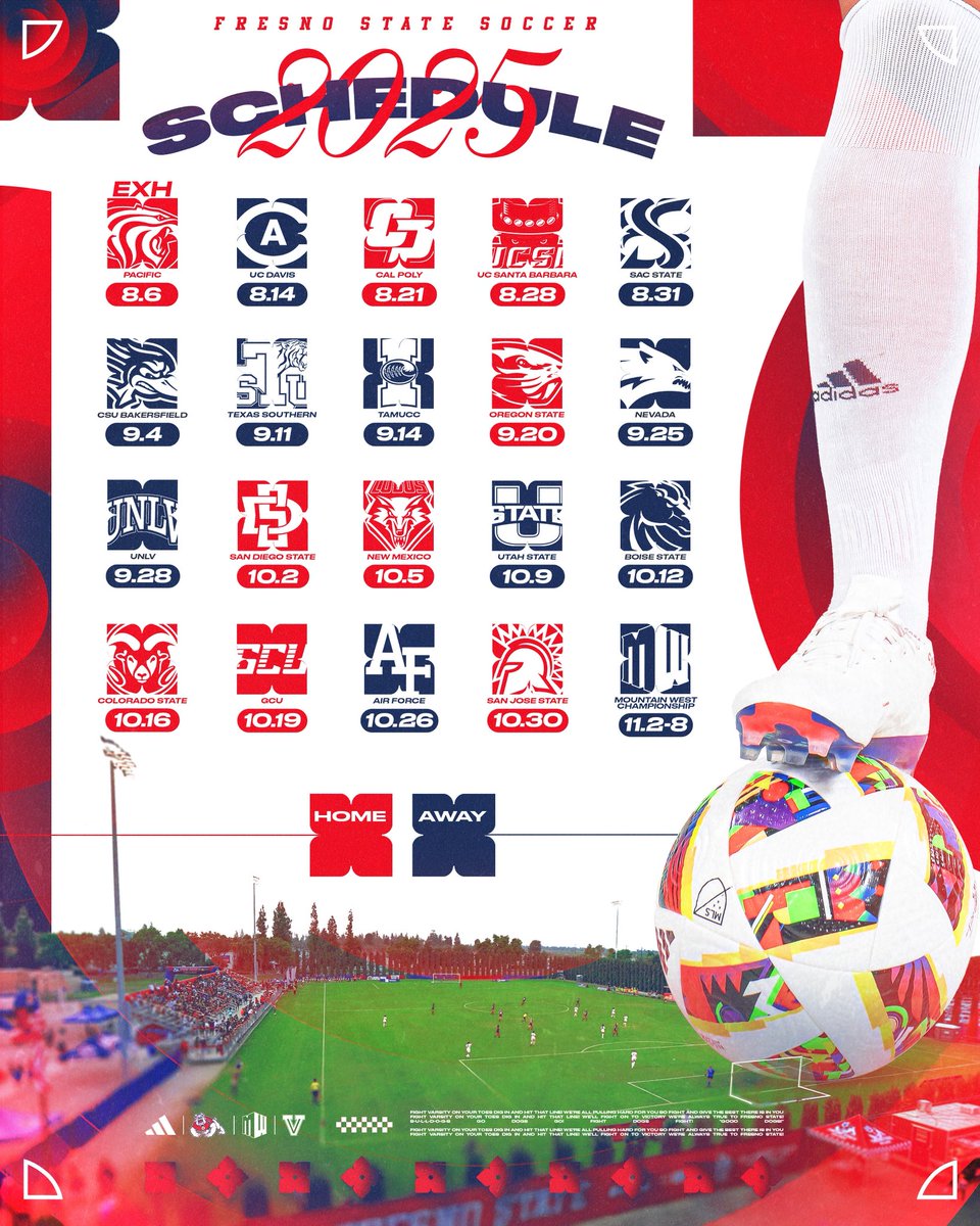 FresnoStateWSOC's tweet image. our final schedule is here 🤝
mark those calendars, Bulldog soccer is BACK ⚽️