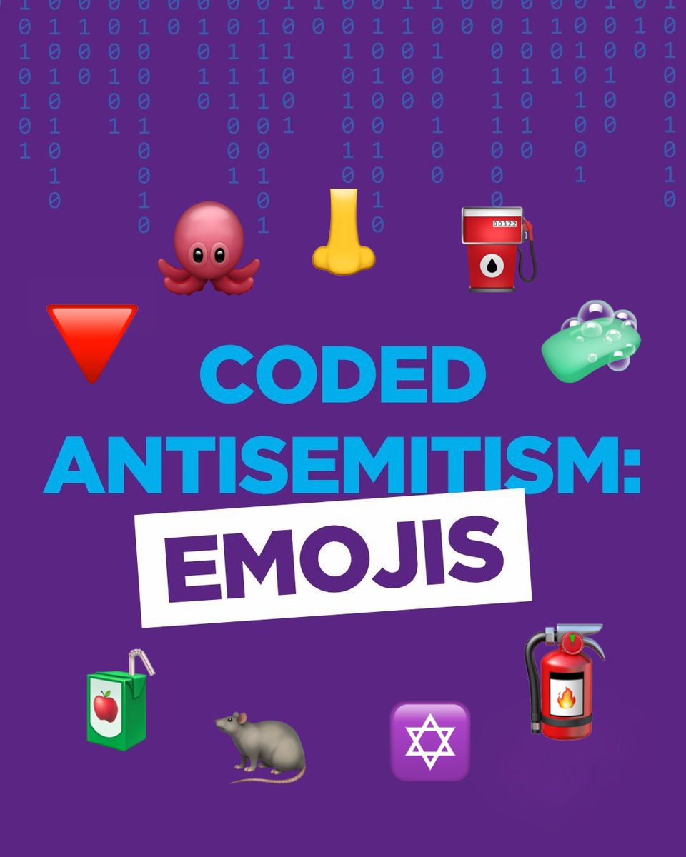 IsraelinUSA's tweet image. Did you know some antisemitic extremists use emojis to spread hate online? 🚨 They often hide hateful messages behind symbols to avoid detection — turning everyday icons into tools of hate.
Recognizing these symbols is the first step in fighting back. 🚫✡️📱
@CST_UK