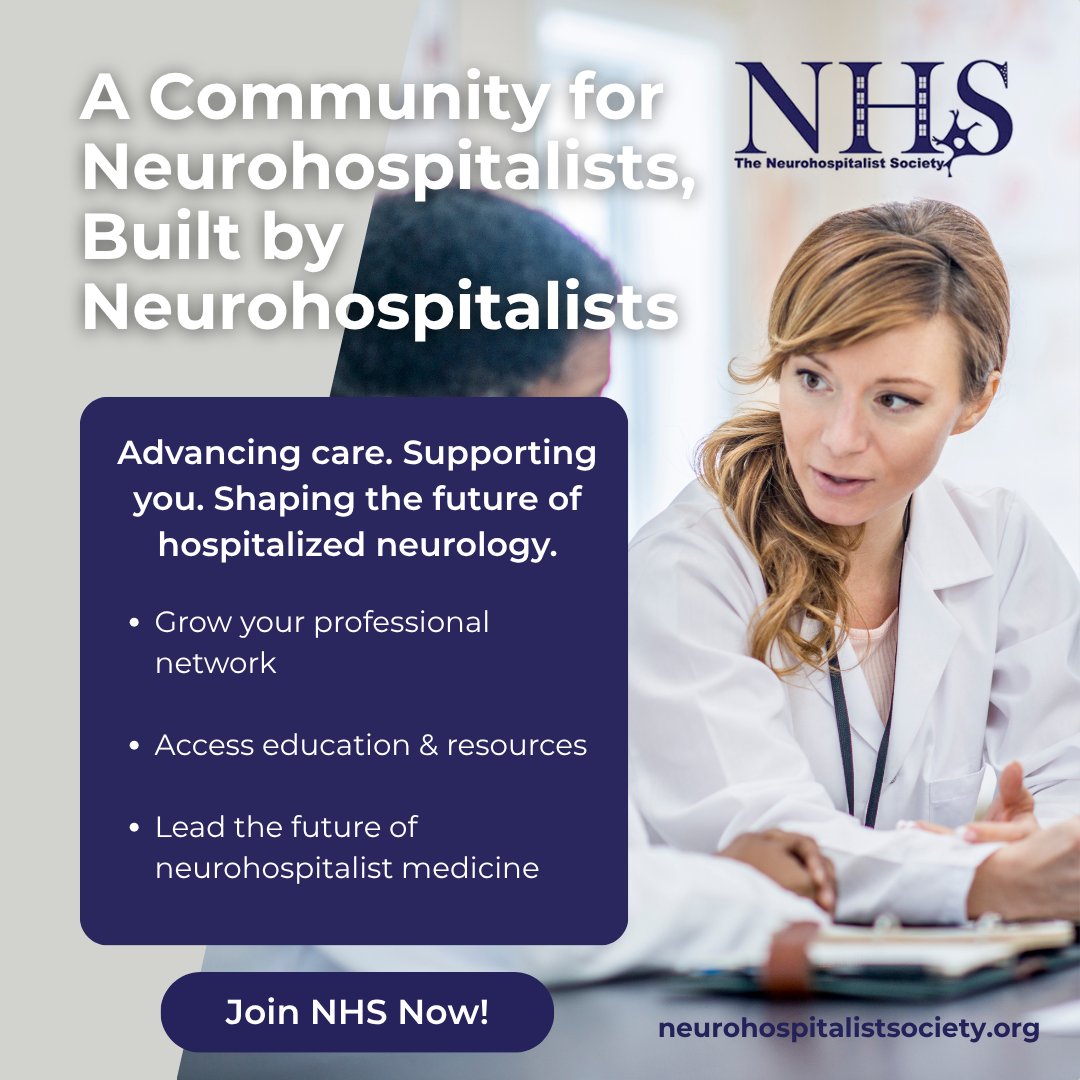 Neurohosp's tweet image. Join the Neurohospitalist Society!
✅ Annual Meeting discounts
✅ Access The Neurohospitalist journal
✅ NHS News e-newsletter
✅ A growing neurohospitalist community
🔗 Join today: neurohospitalistsociety.org/what-we-do.php
#Neurohospitalist #NeuroTwitter #HospitalMedicine #MedEd