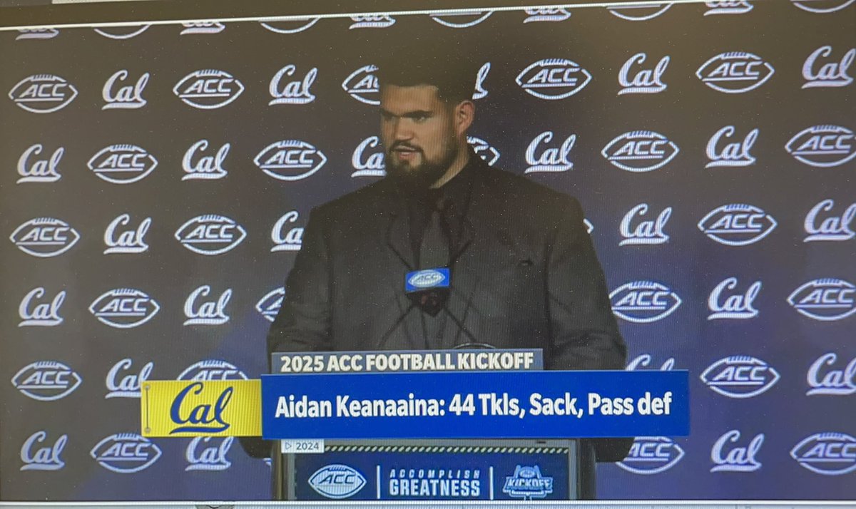 Proud Dad!  To see my son represent Cal 🐻 at ACC Kickoff! He has come a long way to make it to this point!