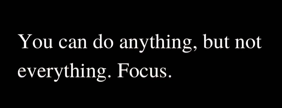 Statement of the week -  stay focused on what matters to you / your organization and ignore the tempting distractions 💯
