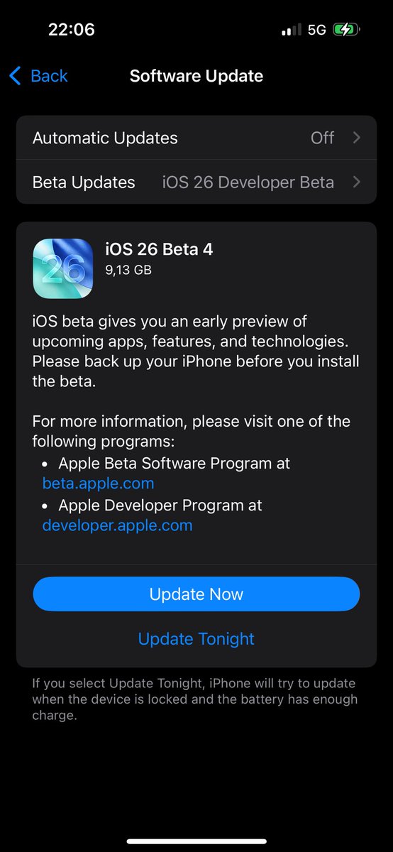 Ernite_'s tweet photo. iOS 26 Dev Beta 4 - iPhone 15 128GB https://t.co/T7M6LpmNp9