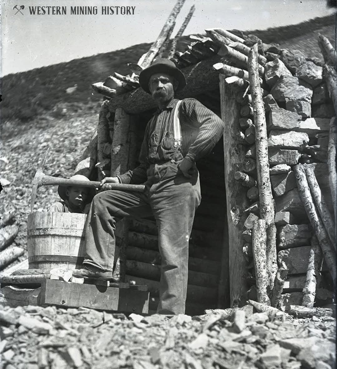 lemmiwinkster's tweet image. Courtesy of Western Mining History
"When I posted this photo of a man and boy at the entrance to a Montana mine a couple years ago, someone responded with the following information: "His name is Bowen Stevenson and he was my great grandfather's (Frank Stevenson) brother. The boy…