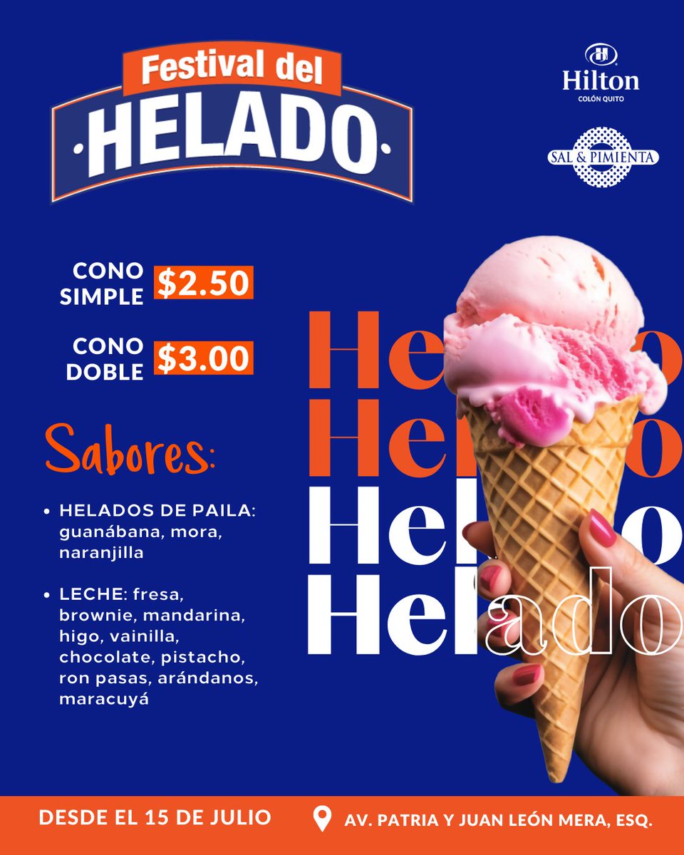 HiltonQuito's tweet photo. Si eres #TeamCono, este post es para ti 🍦✨

Helado artesanal + cono crujiente = verano perfecto ☀️

¡Pide el tuyo en cono simple o doble!

#Hilton #HiltonQuito #Helado #Verano https://t.co/reuRPOnn09