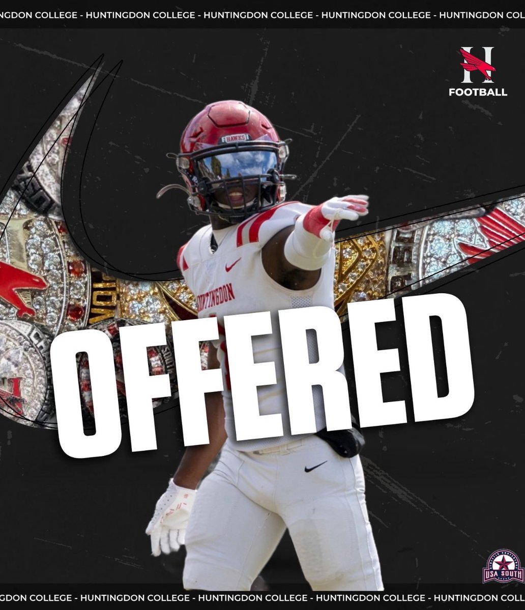 EliSchlageter13's tweet image. I am very blessed and excited to announce my first college football offer from Huntingdon College! #WHOOP
@CromblinJahmir
@ChaelPridgen
@1CoachWhite2
@coachmdavis07
@HawksFootball