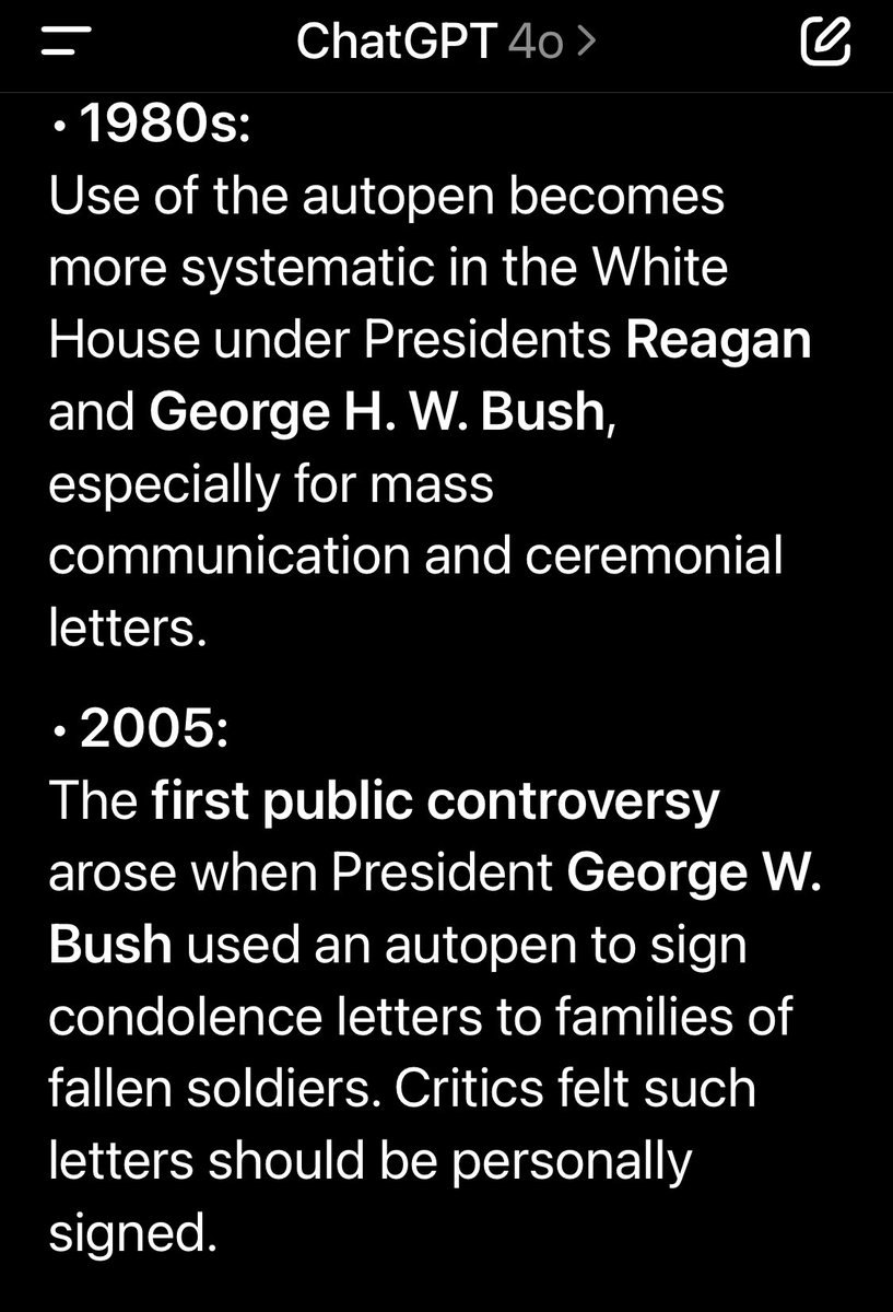SassiestMinx's tweet image. I think itβs really funny that Maga are up in arms - STILL - about the use of an auto-pen.
It tickles me, in fact.
Presidents have been using it, including Trump, over the past 70 years. πππ
In fact, in 2005 the DOJ even clarified its use is just fine. Even better,β¦