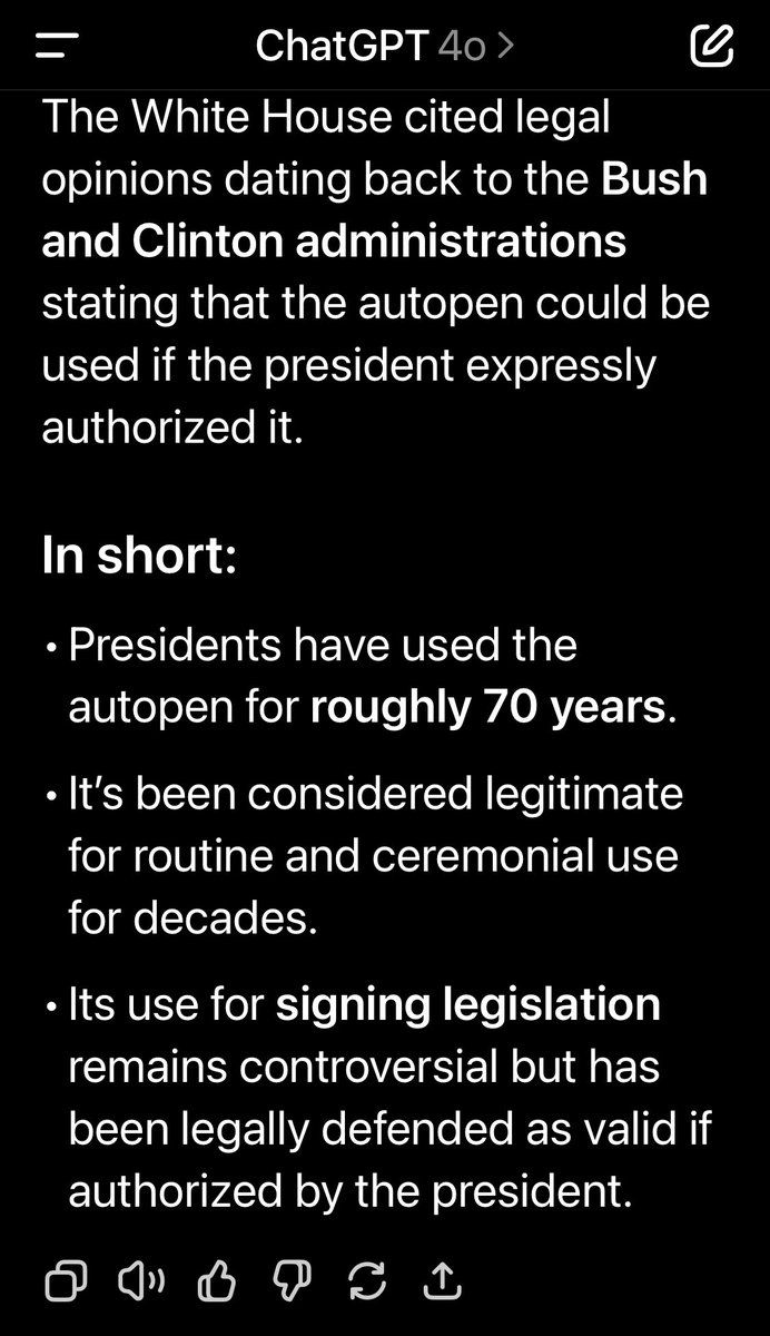 SassiestMinx's tweet image. I think itβs really funny that Maga are up in arms - STILL - about the use of an auto-pen.
It tickles me, in fact.
Presidents have been using it, including Trump, over the past 70 years. πππ
In fact, in 2005 the DOJ even clarified its use is just fine. Even better,β¦