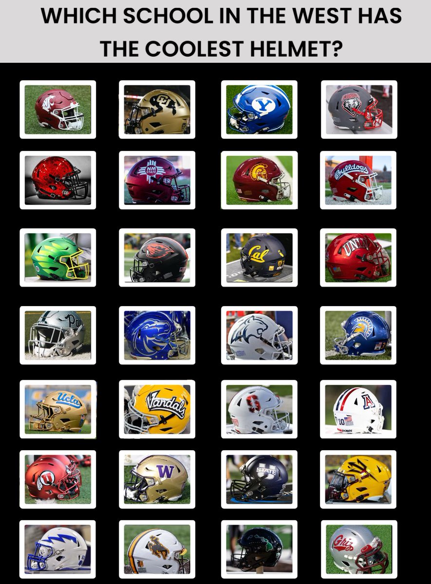 WCCSG_'s tweet image. Which school in the West has the Coolest Helmets?