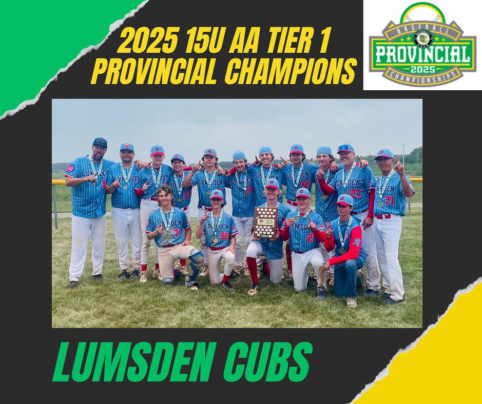 BaseballSask's tweet image. Congratulations to the Lumsden Cubs on winning the 2025 15U AA Tier 1 Provincial Championship. They now advance to the AA Minor Westerns in St.Albert, AB.