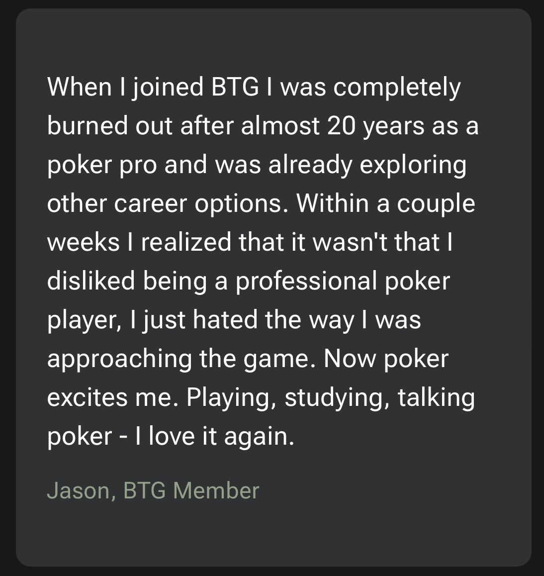 PhilGalfond's tweet image. Poker is hard.
Doing it alone is much harder.
BTG applications close in 10 days.