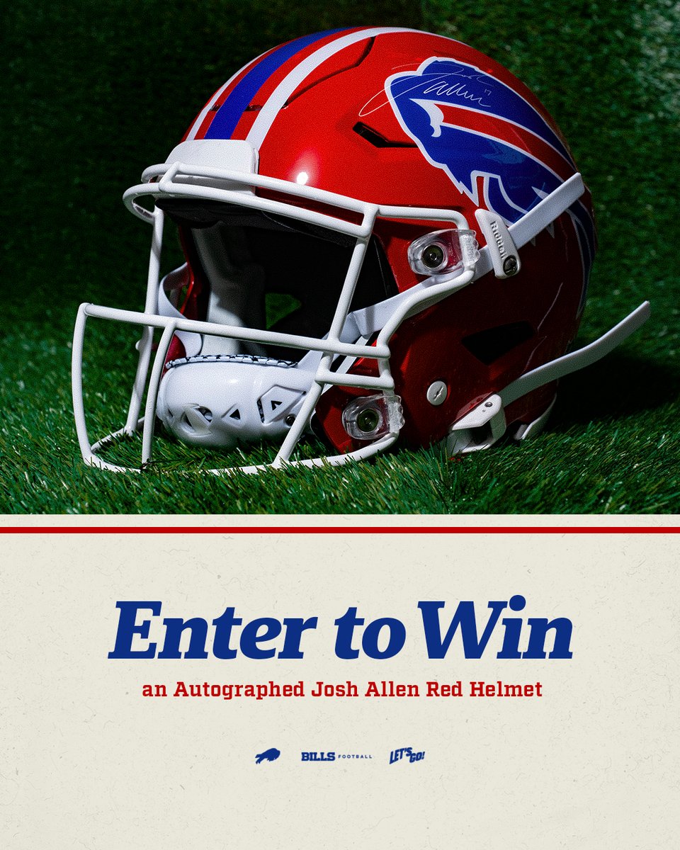 BuffaloBills's tweet image. Yeah, you're going to want a signed @JoshAllenQB red helmet.
Here's your chance to win: bufbills.co/4o3bodK