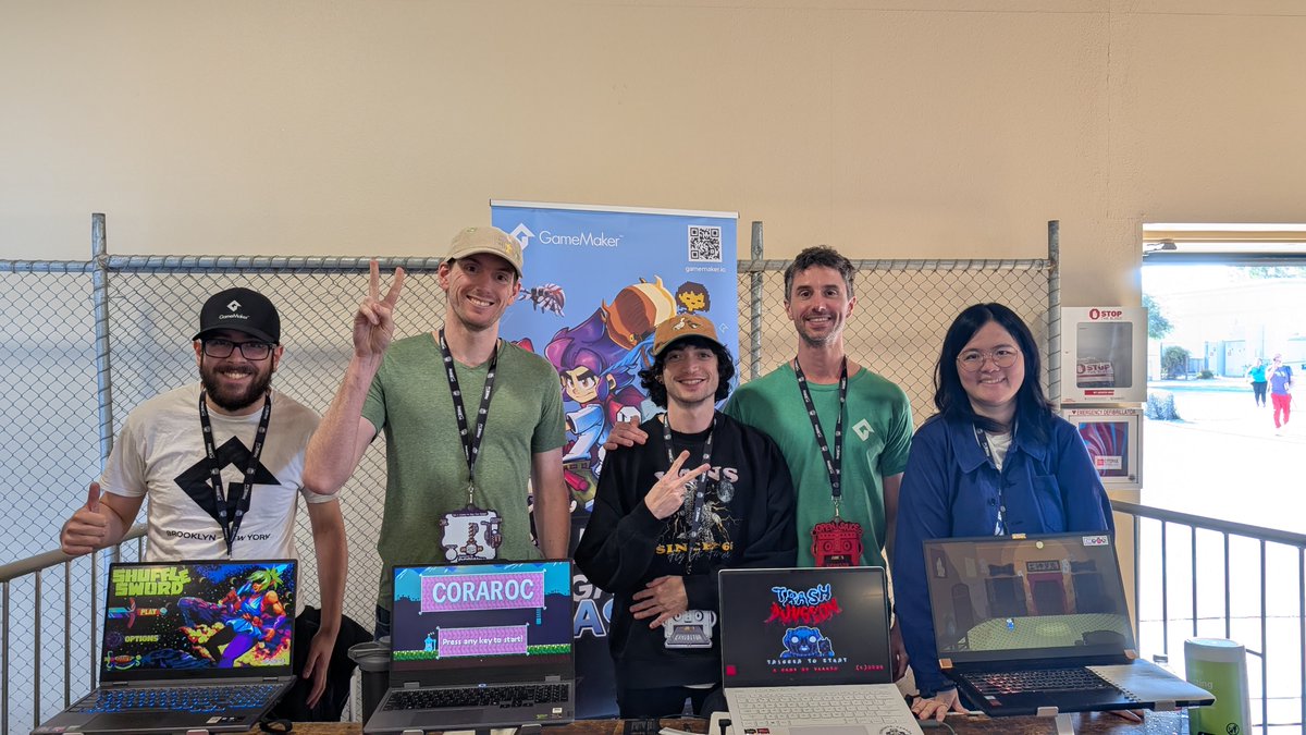 Marco Frisina | GameMaker (@revolverbloom) on Twitter photo GameMaker devs <a href="/OpenSauceLive/">Open Sauce</a>. Big thank you to
<a href="/offbrand_games/">offbrand games</a> for having us! Go check out these <a href="/GameMakerEngine/">GameMaker</a> games👇
Shuffle Sword:
store.steampowered.com/app/3631010/Sh…
Trash Dungeon: vaaasm.itch.io/trash-dungeon
AfterSchoolAfterlife:
store.steampowered.com/app/1602550/Af…
Coraroc: bsky.app/profile/coraro… GameMaker devs <a href="/OpenSauceLive/">Open Sauce</a>. Big thank you to
<a href="/offbrand_games/">offbrand games</a> for having us! Go check out these <a href="/GameMakerEngine/">GameMaker</a> games👇
Shuffle Sword:
store.steampowered.com/app/3631010/Sh…
Trash Dungeon: vaaasm.itch.io/trash-dungeon
AfterSchoolAfterlife:
store.steampowered.com/app/1602550/Af…
Coraroc: bsky.app/profile/coraro…