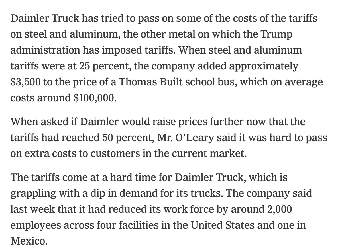ModeledBehavior's tweet image. School bus maker passing on tariff costs to higher prices on school buses. But its true, they might not pass it all through. Instead they're reducing quantity produced. I wonder what that will do to prices in the market???