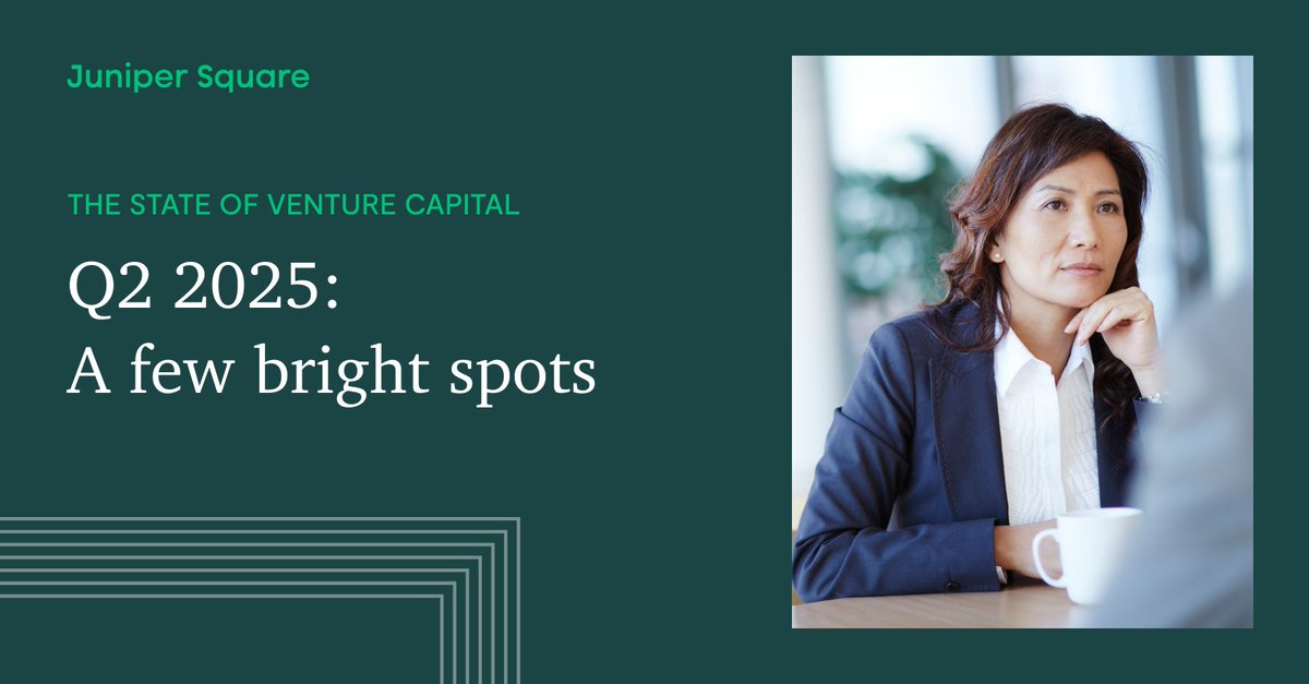 2025 was supposed to be VC’s rebound year. Instead?
➤Fundraising is headed for a decade low
➤Only 12 firms captured half the capital
➤Early-stage deals slumped to 10-year lows
➤AI &amp; unicorn IPOs are bright spots—but rare
Our Q2 recap breaks it down → junipersquare.com/blog/vc-q2-202…