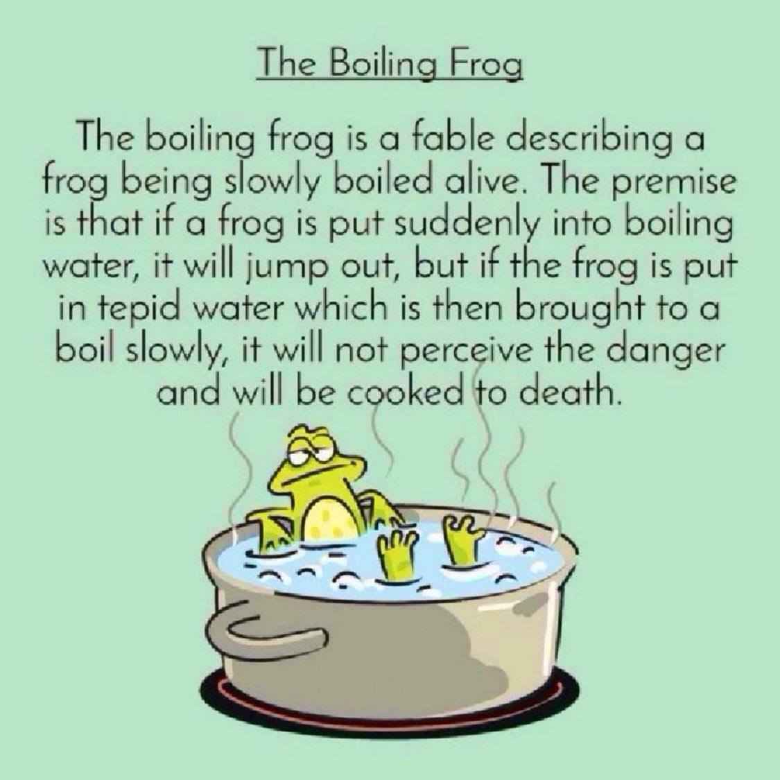 JamesMelville's tweet image. The boiling frog fable is a perfect metaphor for Britain over the past 50 years.