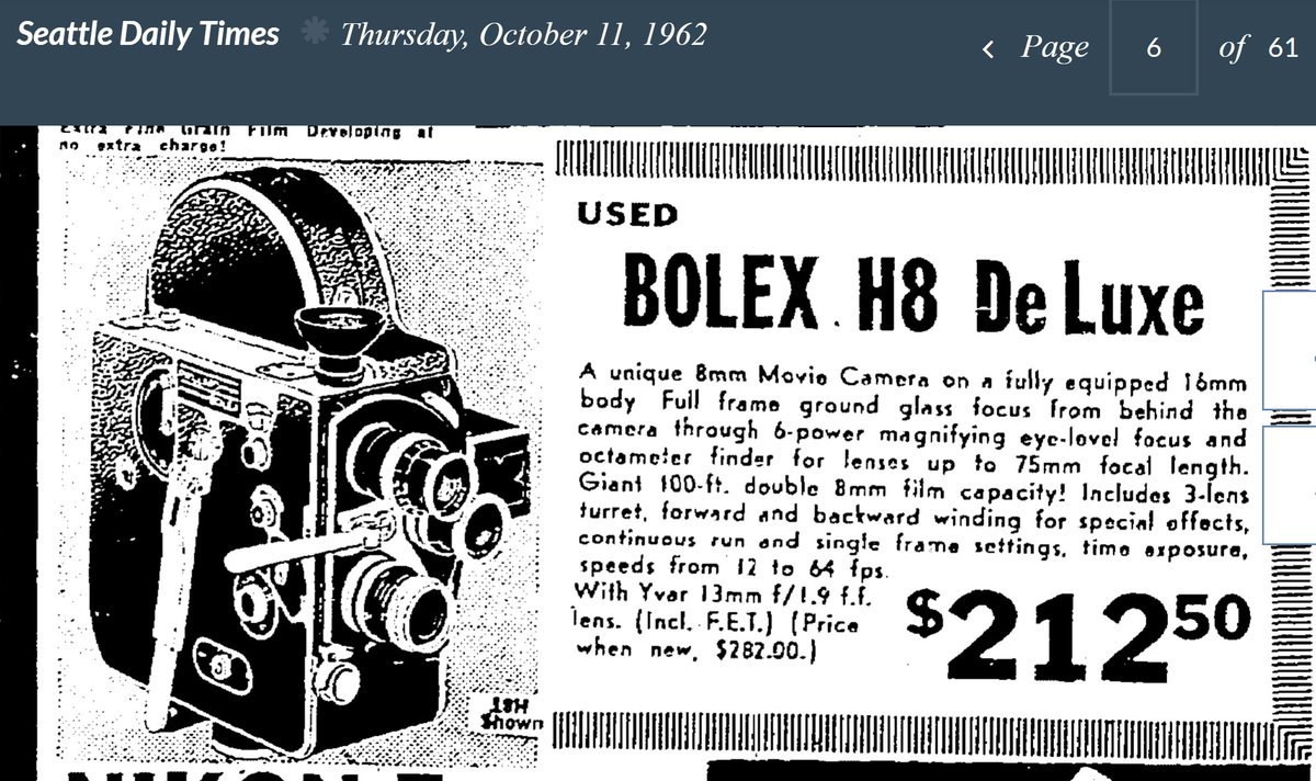 SeattleWXGuy's tweet image. You know if I was alive in 1962 I would have been rocking this camera and capturing Columbus Day storm video like a champ