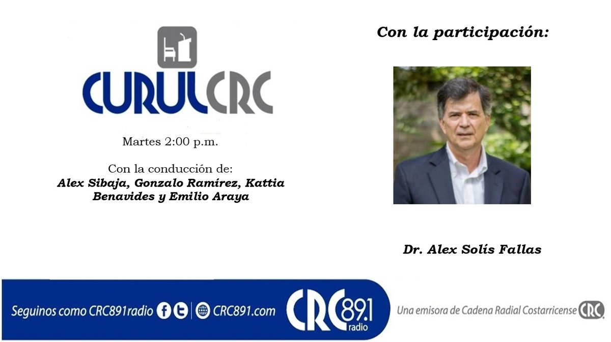 ¡Iniciamos edición de Martes! 🎙

Invitado: 
<a href="/AlexSolisFallas/">Alex Solís Fallas</a> 

Conducen:
<a href="/alexsibajag/">Alex Sibaja</a>

<a href="/Kabemo/">Kattia Benavides</a>

<a href="/EmilioArayaS/">Emilio Araya 🇨🇷</a>

📻: <a href="/CRC891Radio/">CRC891Radio</a>

📲 :facebook.com/share/v/19iXro…