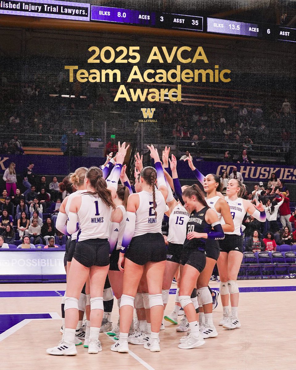For the sixth year in a row, the Dawgs have received the <a href="/AVCAVolleyball/">AVCA</a> Team Academic Award! ✨

The Dawgs put together a stellar 3⃣.6⃣0⃣ grade point average for the 2024-25 school year.

#PointHuskies