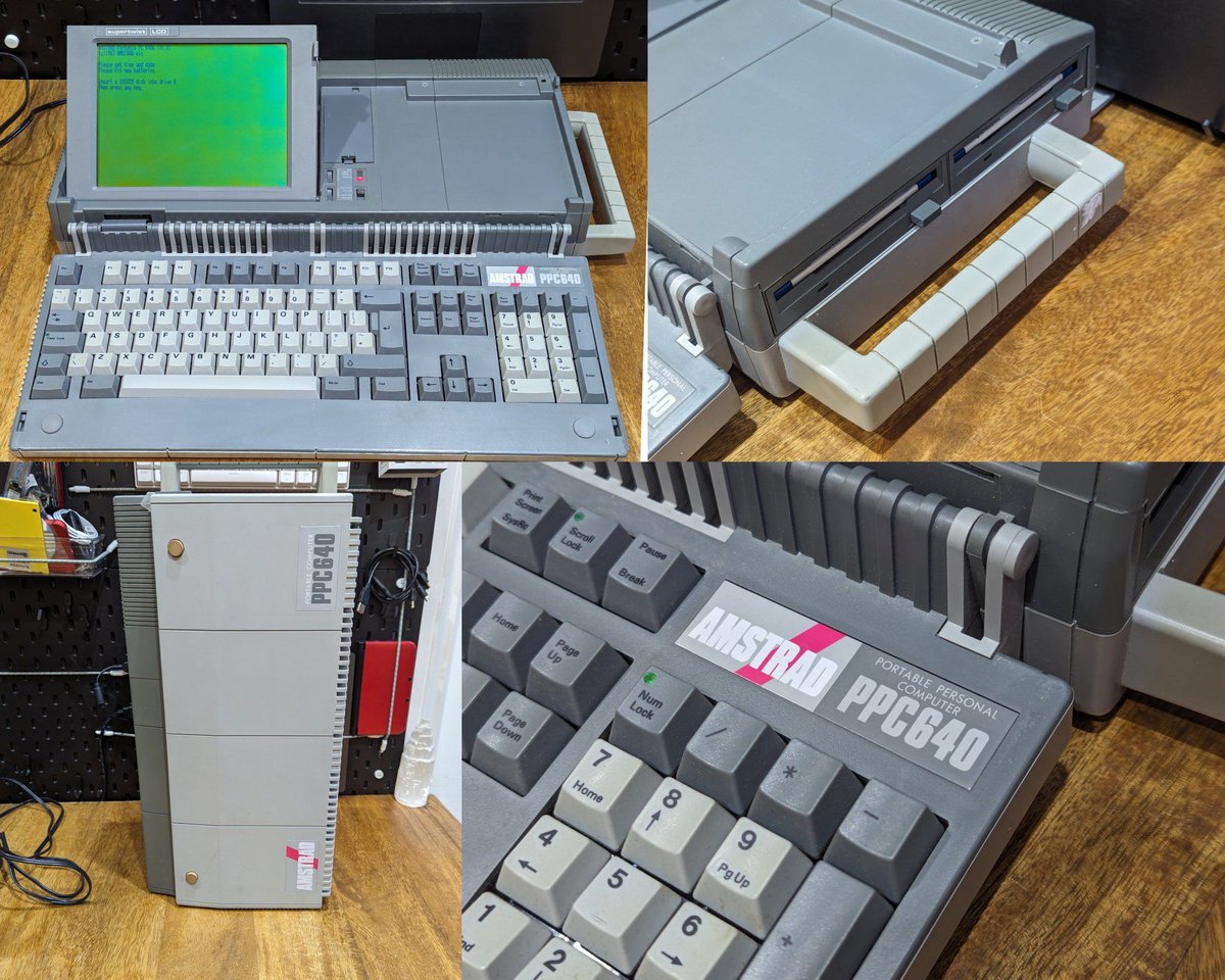 Gammitin's tweet image. The Amstrad PPC640 released in 1987, quite possibly wins an award for the worst laptop screen ever made! 🤣
Other than the screen, it is a great machine, the keyboard is excellent! 👍