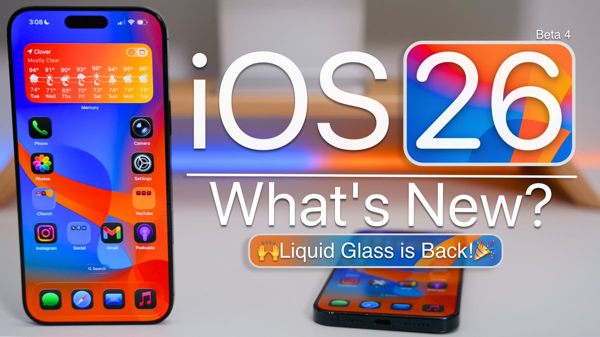 zollotech's tweet image. iOS 26 Beta 4 is here bringing back Liquid Glass, some nice options in Phone and much more. Here is everything new so far in iOS 26 Beta 4 and iOS 26 Public Beta 1 when it is out.
Full video here: youtu.be/ASoFP2rcVvA