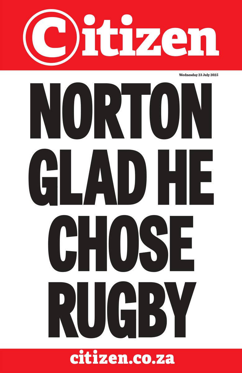 TheCitizen_News's tweet image. 📰 In The Citizen newspaper 🗞️ tomorrow: Norton glad he chose rugby
Get a copy to find out more.