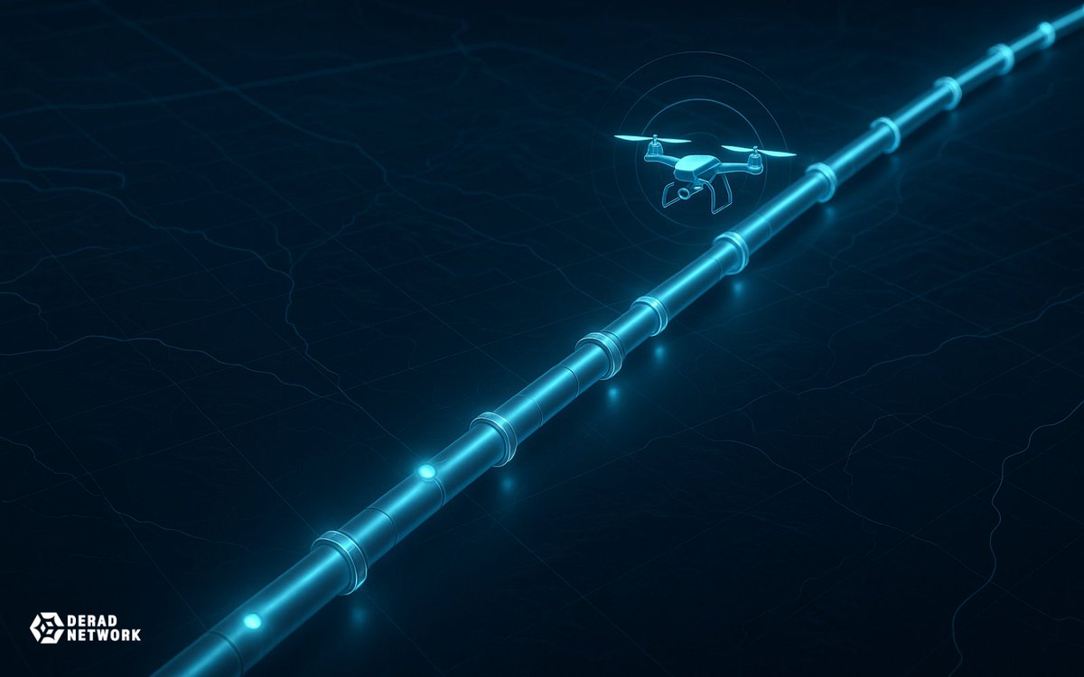 deradnet's tweet image. In early 2025, an unmanned drone successfully completed a 320-mile Beyond Visual Line of Sight (BVLOS) inspection of critical energy infrastructure. The mission, carried out under an FAA Part 107 BVLOS waiver, covered the entire pipeline route in just under 7.6 hours across 16…