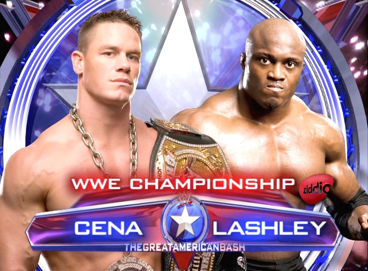 7/22/2007 John Cena defeated Bobby Lashley to retain the WWE Championship  at The Great American Bash from the HP Pavilion in San Jose, California., image size:1200x882