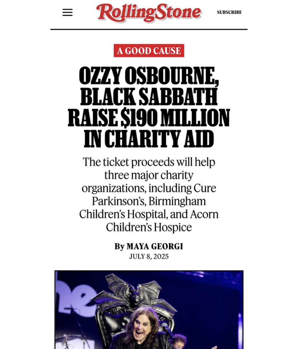 nascarcasm's tweet image. My favorite thing about @OzzyOsbourne was growing up with him representing all things satanic and occult to my frightened suburban parents. His final act was raising almost $200M for hospice, a children's hospital and Parkinson's research. MAN he got you GOOD, mom and dad.