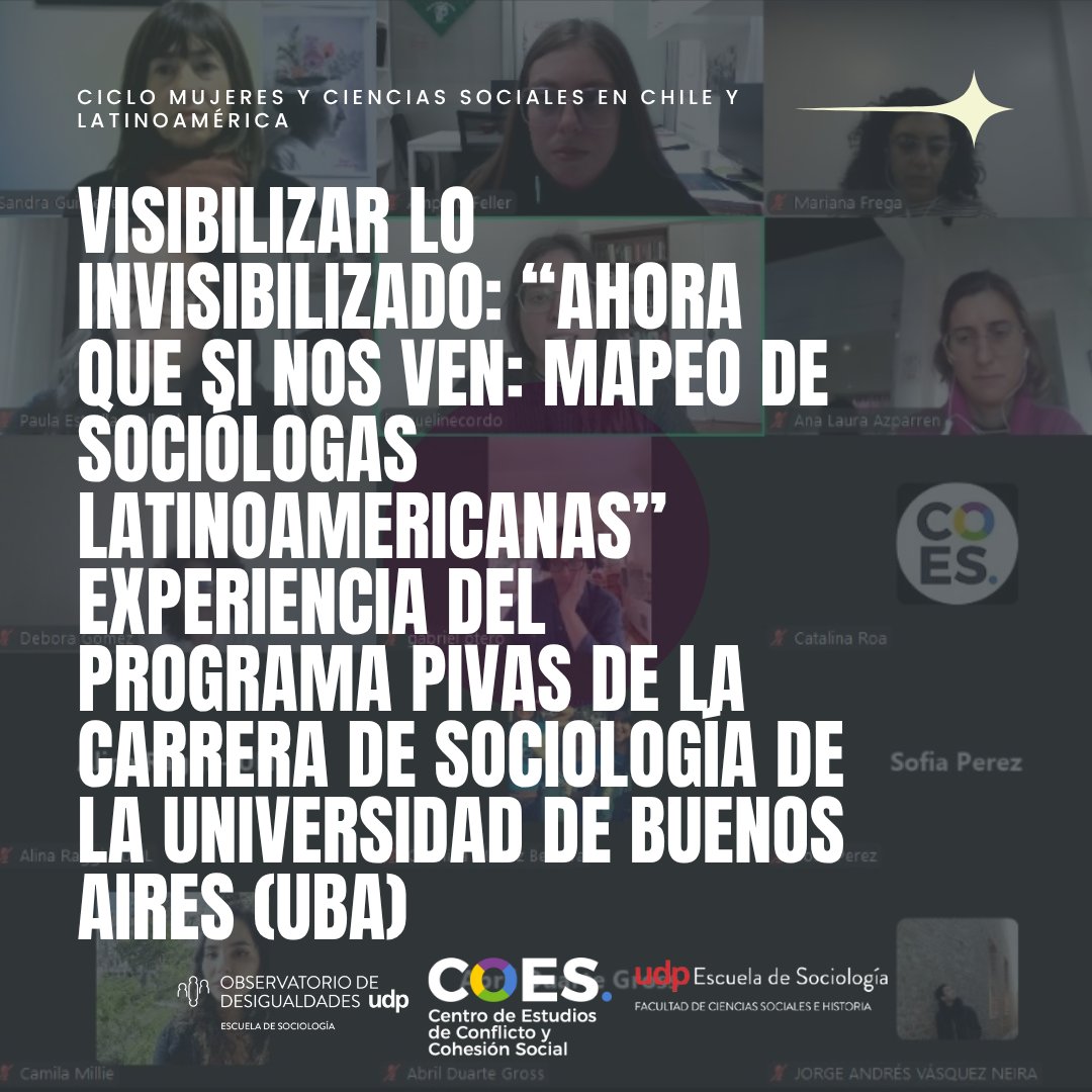 Odesigualdades's tweet image. El 10/07 realizamos el 3er conversatorio del ciclo Mujeres y Ciencias Sociales en Chile y Latinoamérica (OBDE UDP + COES). Gracias a Sandra Guimenez, Ana Laura Azparren, Paula Estrella Wollgrad y Mariana Frega por compartir su trabajo 💜
📺 Video: t.ly/hV_09