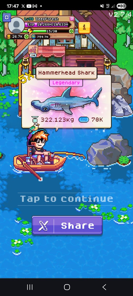 Good fishing today, a shiny Hammerhead, each day Im loving more <a href="/FishingFrenzyCo/">Fishing Frenzy</a>, anyone who's not playing yet, dont loose time and jump in fishingfrenzy.co/?code=GMZINJ

#Web3Gaming #Web3 #NFT #NFTCommunity #PlayToEarn #mobilegames