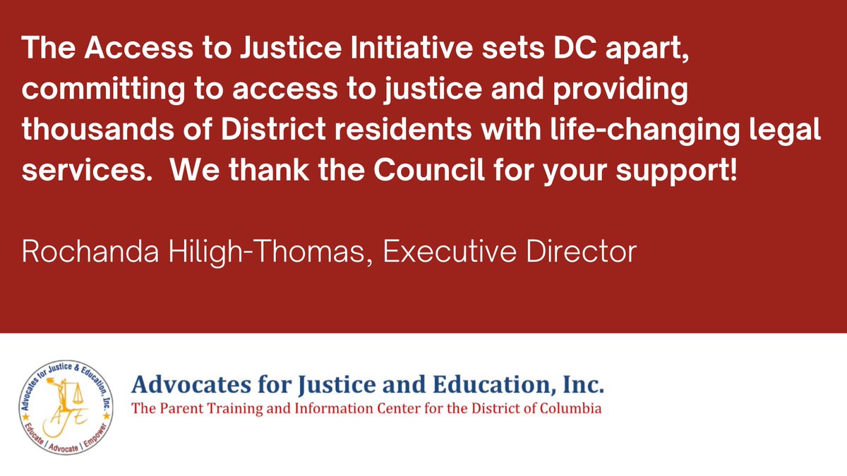 AJE (@ajeinc) on Twitter photo Thanks for supporting Access to Justice Initiative funding today @chmnmendelson @anitabondsdc <a href="/CM_McDuffie/">CM McDuffie's Office</a> @robertwhite_dc <a href="/CMCHenderson/">CM Christina Henderson</a> @CMnadeauOffice <a href="/CMBrookePinto/">Councilmember Brooke Pinto</a> <a href="/CMFrumin/">Councilmember Matt Frumin</a> <a href="/CMLewisGeorgeW4/">CM Janeese Lewis George</a> <a href="/CMZParker5/">Councilmember Zachary Parker</a> @CMcharlesallen <a href="/CMWendellFelder/">Councilmember Wendell Felder</a> <a href="/dccouncilbudget/">DC Council Budget Office</a> Thanks for supporting Access to Justice Initiative funding today @chmnmendelson @anitabondsdc <a href="/CM_McDuffie/">CM McDuffie's Office</a> @robertwhite_dc <a href="/CMCHenderson/">CM Christina Henderson</a> @CMnadeauOffice <a href="/CMBrookePinto/">Councilmember Brooke Pinto</a> <a href="/CMFrumin/">Councilmember Matt Frumin</a> <a href="/CMLewisGeorgeW4/">CM Janeese Lewis George</a> <a href="/CMZParker5/">Councilmember Zachary Parker</a> @CMcharlesallen <a href="/CMWendellFelder/">Councilmember Wendell Felder</a> <a href="/dccouncilbudget/">DC Council Budget Office</a>