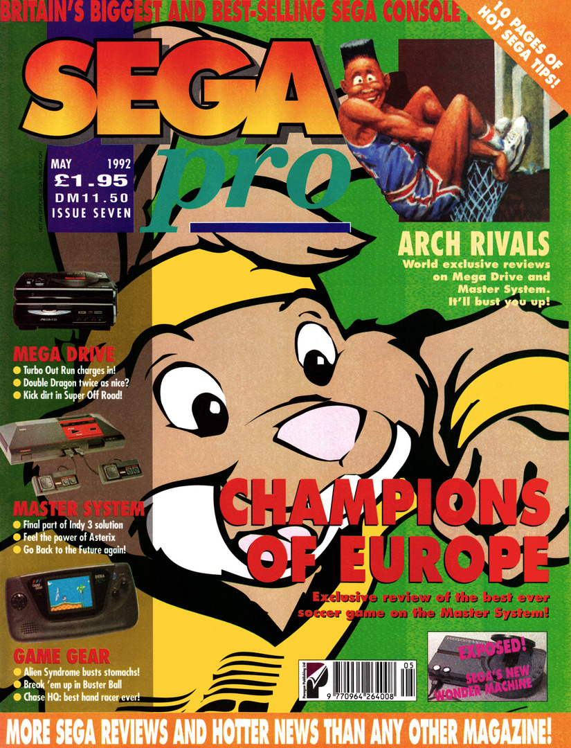 sega_city's tweet image. SEGA Pro #7, May '92 - 'Champions Of Europe' cover.