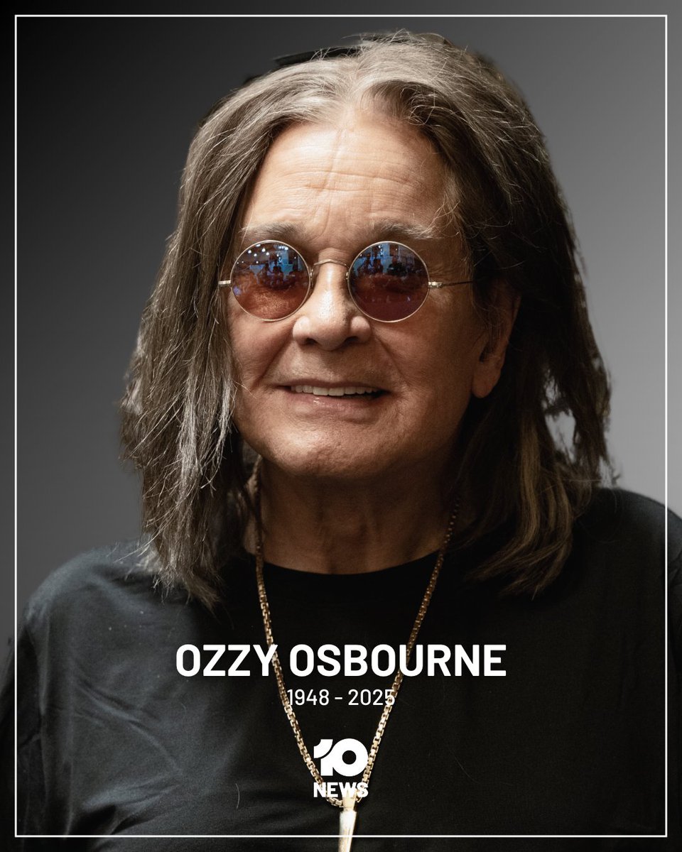 10NewsAU's tweet image. Ozzy Osbourne, one of rock and heavy music's most iconic figures, has died at the age of 76.
Osbourne died "surrounded by love," his family confirmed in a statement, with bandmates in Black Sabbath also issuing tribute with the simple statement "Ozzy forever."
Osbourne's death…