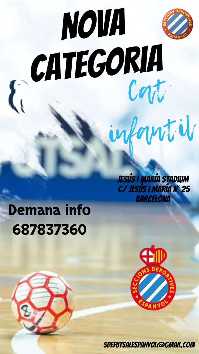 <a href="/espanyol_futsal/">Futsal Espanyol</a> , ens falten molt pocs jugadors Infantils per tenir tancat l’equip. Si encara no t’has decidit trucans.