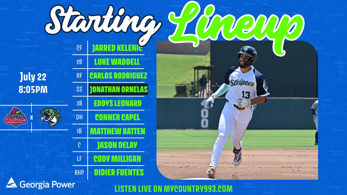 GoStripers's tweet image. Let's play baseball ✨at nightttt✨
📍: Memphis, TN
⏰: 8:05pm
📻/📺: bit.ly/GwnRadioTV
🗒️: bit.ly/4o010Dl