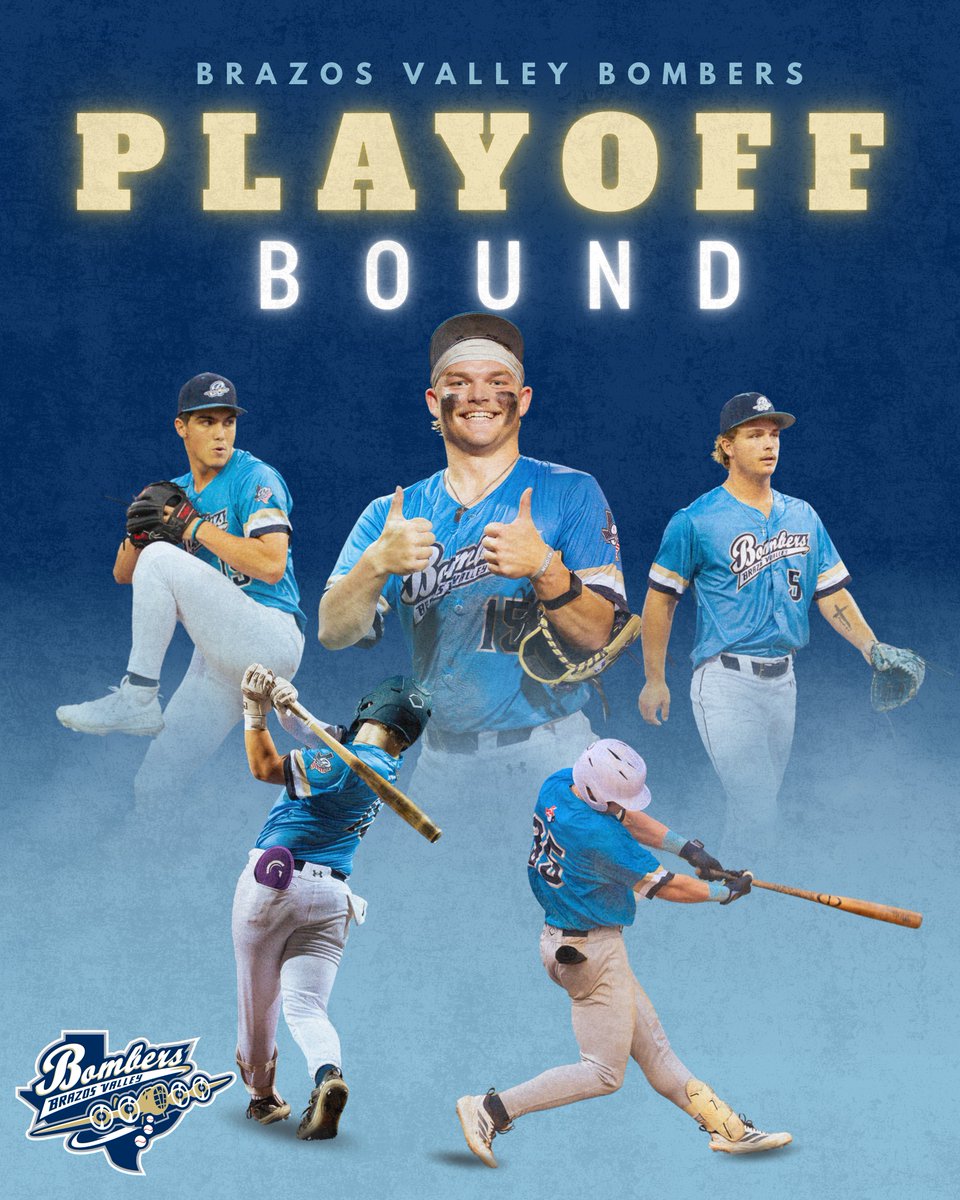 Your Brazos Valley Bombers have officially clinched a playoff spot!

Stay tuned for more information and announcements of playoff games!

⚾️ 🔥 💣 #BVBombers #GoBombers #BombSquad