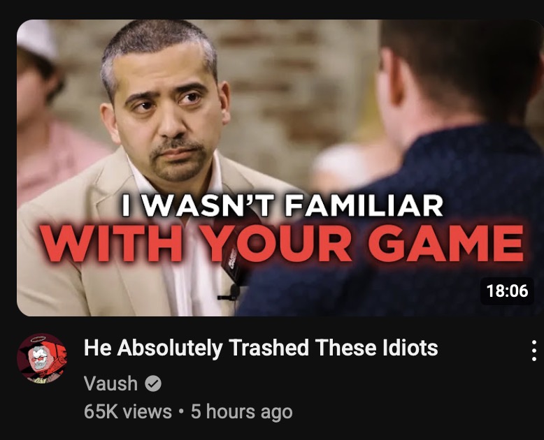 This nigga literally made a whole video yesterday about "not giving attention to the right by going on Jubilee" and now he's posting reaction slop...