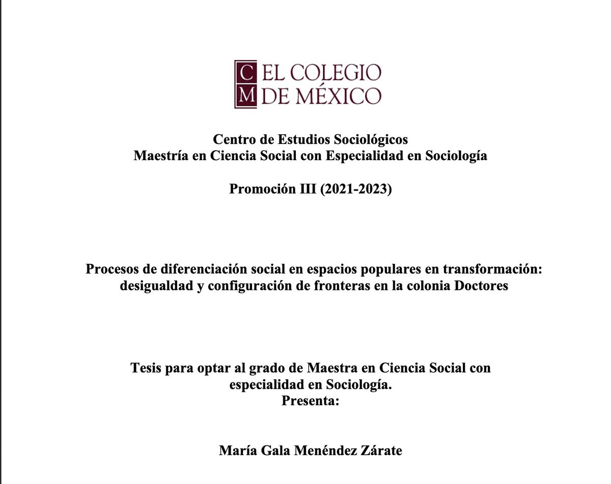 De hecho, ya lo hice en mi tesis de maestría donde pregunté a habitantes de colonias populares sobre sus condiciones de vivienda :)
repositorio.colmex.mx/concern/theses…