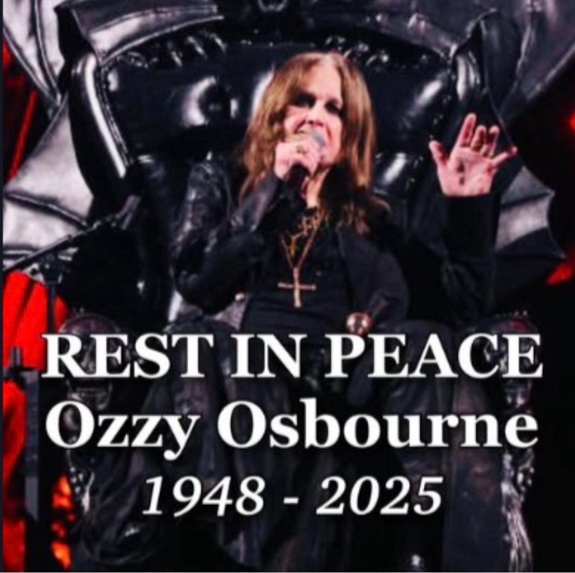 The world has lost a true Rock Legend 
The Prince of Darkness who brought music, madness and memories to millions!
Rest easy, Ozzy — your legacy will echo forever.🤘🏼🖤🎸