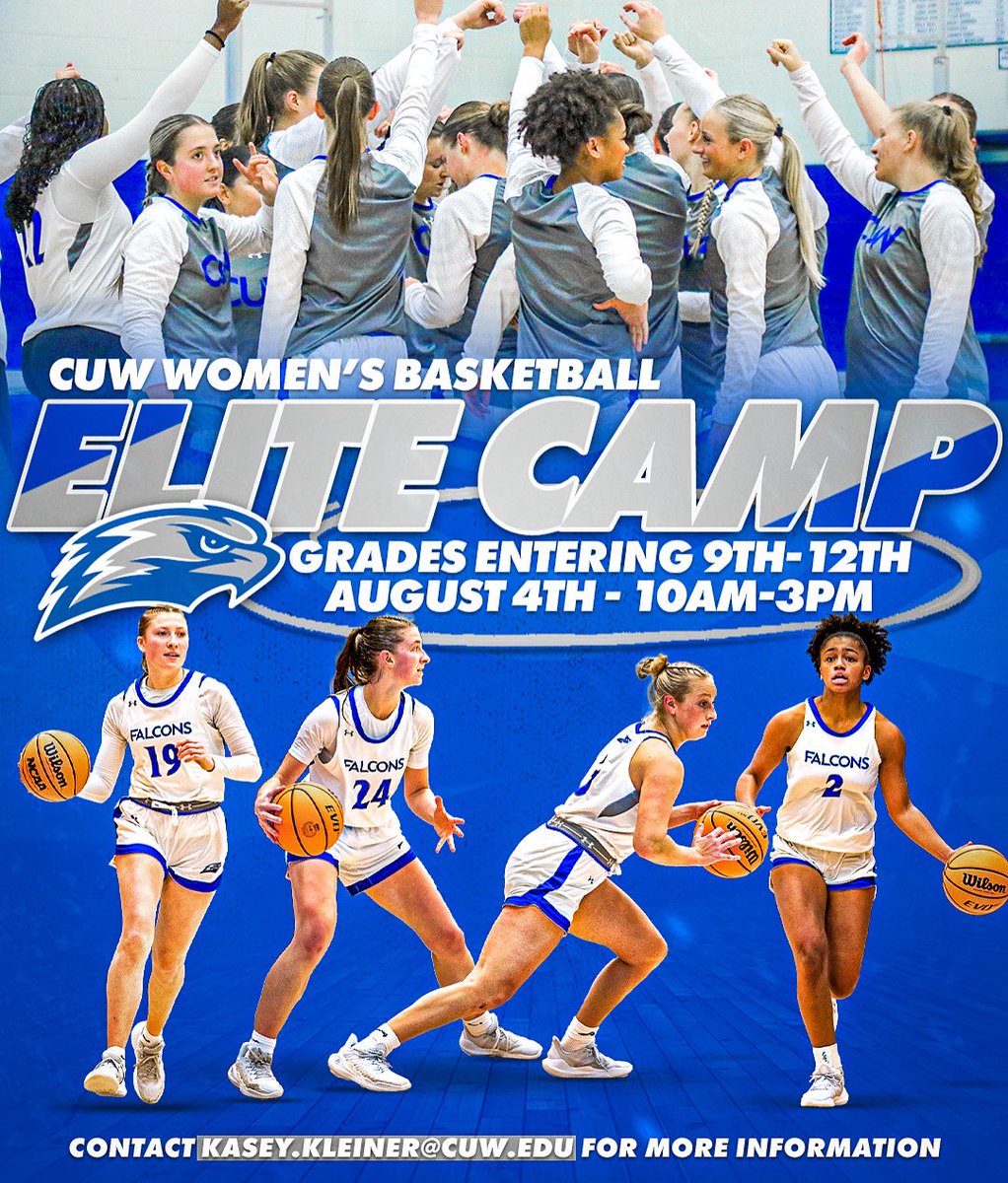 Concordia WI WBB (@cuwwbb) on Twitter photo There is still time to sign up for our Elite Camp Monday, August 4th!
For more information email- Kasey.kleiner@cuw.edu There is still time to sign up for our Elite Camp Monday, August 4th!
For more information email- Kasey.kleiner@cuw.edu
